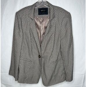Vintage John Meyer Collection‎ Women Blazer 20W Tweed Herringbone Single Button